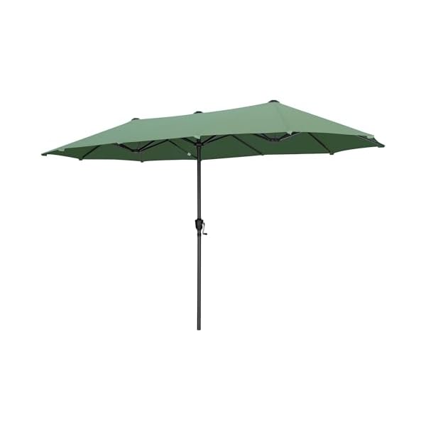 Sophia william 13ft large patio umbrella outdoor double sided rectangle market triple umbrella heavy duty 99 uv protection fade resistant base included  urban country home decor