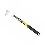 Garden Mile 44cm Patio Weed Remover Tool Heavy Duty Carbon Steel Weeding Knife For Paving Long Handle Ergonomic TPR Grip Weeding Tools For Garden Long Handled Weeding Tool Patio Knife