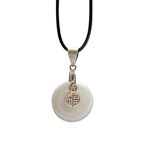Colliers en argent sterling 925 pendentif jadéite naturelle donut cadeau bonne fortune ZYFSHA