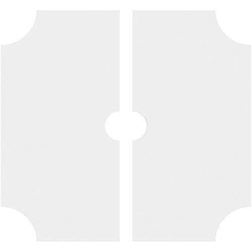 Image of Ekena Millwork CMP32LE2-04000 Locke Architectural Grade PVC Contemporary, Two Piece Urethane Ceiling Medallions 32 inchOD x 4 inchID x 19 inchC x 1 inchP