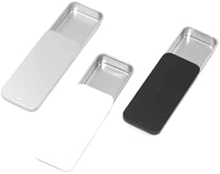 3 PCS Metal Tin Box Containers Rectangular Empty Hinged Tins Box Containers 3.15 by 1.34 by 0.4 Inch for Candies Jewelry Crafts Pills Survival Kit