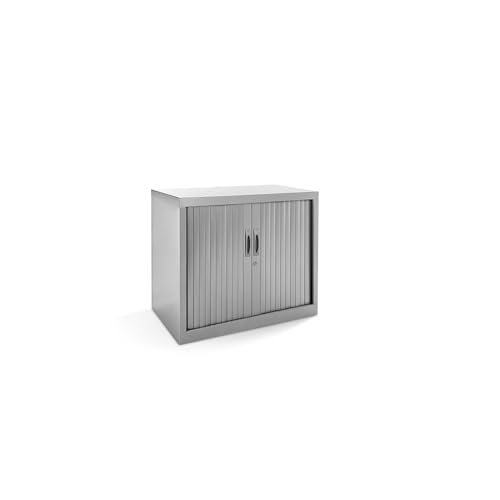 Rocada | Armario Metálico | Armario archivador Muebles Oficina | Puertas de persiana y Estantes de Altura Ajustable| Armarios con Cerradura | 80x45x70 cm - Gris