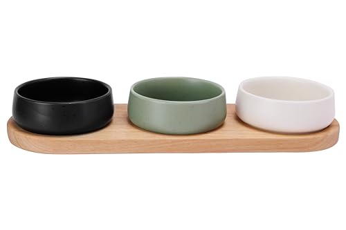 Cosy & Trendy Dela Set Apero 4 Pièces - Plateau De ServIce 32X10,5Cm + 3X Bol D9,5X3,5Cm, Multicouleur