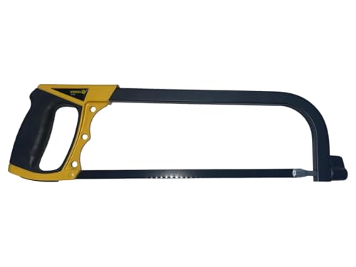 Scie à archet professionnelle de 300 mm avec poignée caoutchoutée | Arc de scie, outil manuel pour coupe précise du métal, du bois et des plastiques | Idéal pour ateliers et utilisation