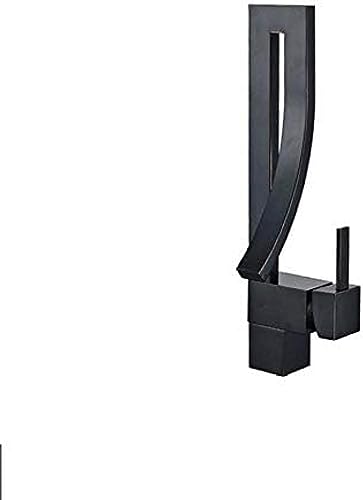 Grifo de lavabo cuadrado mezclador moderno cromado negro en cubierta