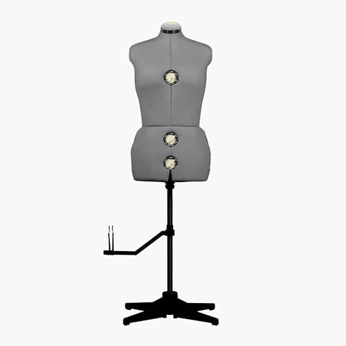 EFFEKTIV - Maniqui Costura Mujer Ajustable | Busto Maniqui de Moda Mujer | con Talla y Altura Ajustables | Ideal para Modistas | Costura y Confección | 13 Ajustes | Talla S - L (36 - 44 Euro)
