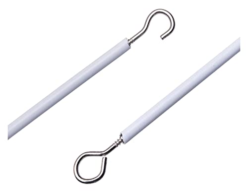 FERRIS | 2 Packs - 3 Metre Net Curtain Wire with set of 16 Hooks and 16 Eyes | Multi-Purpose Decoration Net Voile Curtain Wire Cable | Strong, Durable and Expandable Cord - Cut to Any Size Length