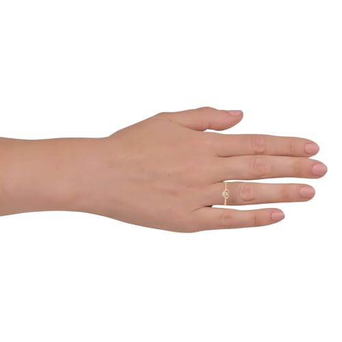 AVORA 10K Gold Simulated Diamond CZ Open Heart Ring4