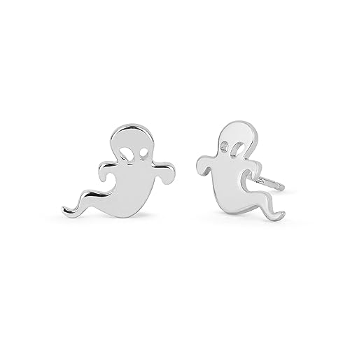 Boma Jewelry Sterling Silver Spooky Ghost Stud Earrings