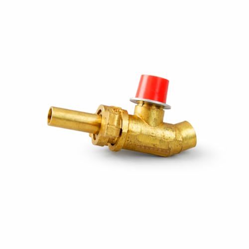 Image of SBJ LPG Gas Valve Pure Brass 11 mm Taper Plug 34 mm Spindle Heavy Duty Gas Stove Valve for LPG PNG Gas Regulator with Smooth Flame Control 1 Year Warranty