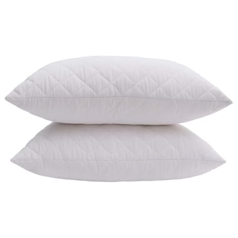Bedding Home Luxury Quilted Pillows 2 Pack Cover