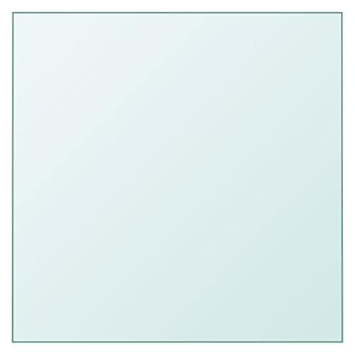 Mokuyary Dessus de Table Transparent 40x40 cm Verre trempé Plateau de Remplacement pour Table Basse, Table à Manger, Bureau, Cuisine