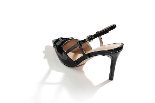 Image of Women Heeled Slingback Sandals Closed Pointed Toe Stiletto High Heels Slip-On Buckle Pumps Backless Evening Prom Party Dress Shoes 5.5-12US