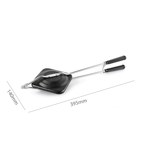 Image of Sandwich Maker | 4 Cuts Non-Stick Aluminum Sandwich Gas Toaster | Heat-Resistant Handle | Compatibility with Gas Stoves | Sandwich Maker Gas | Sandwich Toaster | Black (Pop up)