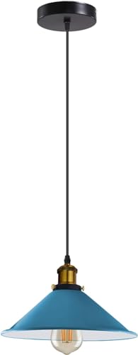 LEDSone Blue Farmhouse Pendant Lighting Industrial Hanging Light Fixture with