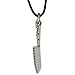 Colgante de plata esterlina en cordón de cuero ecológico para hombres colgante para hombres collar cuchillo colgante collar regalo chef collar cadena joyería carnicero hombres regalo para cocinero