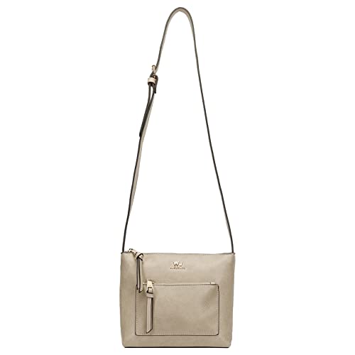 Bolsa Crossbody Média com Bolso Frontal Cor:Nude;Tamanho:Único;Gênero:Feminino