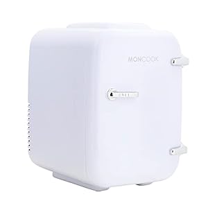 MONCOOK Mini Fridge For Bedrooms – Portable & Quiet Mini Fridges For Skin Care, Beverages – Birthday Gift For Her and…