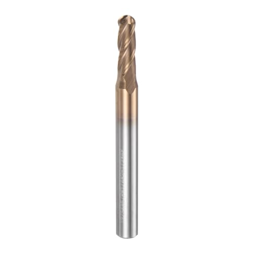 Image of HARFINGTON Ball Nose End Mill 4 Flute 13 /64 inch Diameter 1 /4 inch Shank Tungsten Carbide Spiral CNC Router Bits 5 /8 inch Cutting Length Single End Ball Cutting Tool for Carving Engraving Grinding