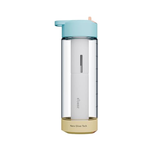 Image of ZeroB H2OHH Portable Water Filter Bottle - 600ml | Removes 99.9% Bacteria & Viruses | Durable TRITAN Material | Instant Purification | Eco-Friendly Travel & Fitness Bottle (CORAL BLOOM)