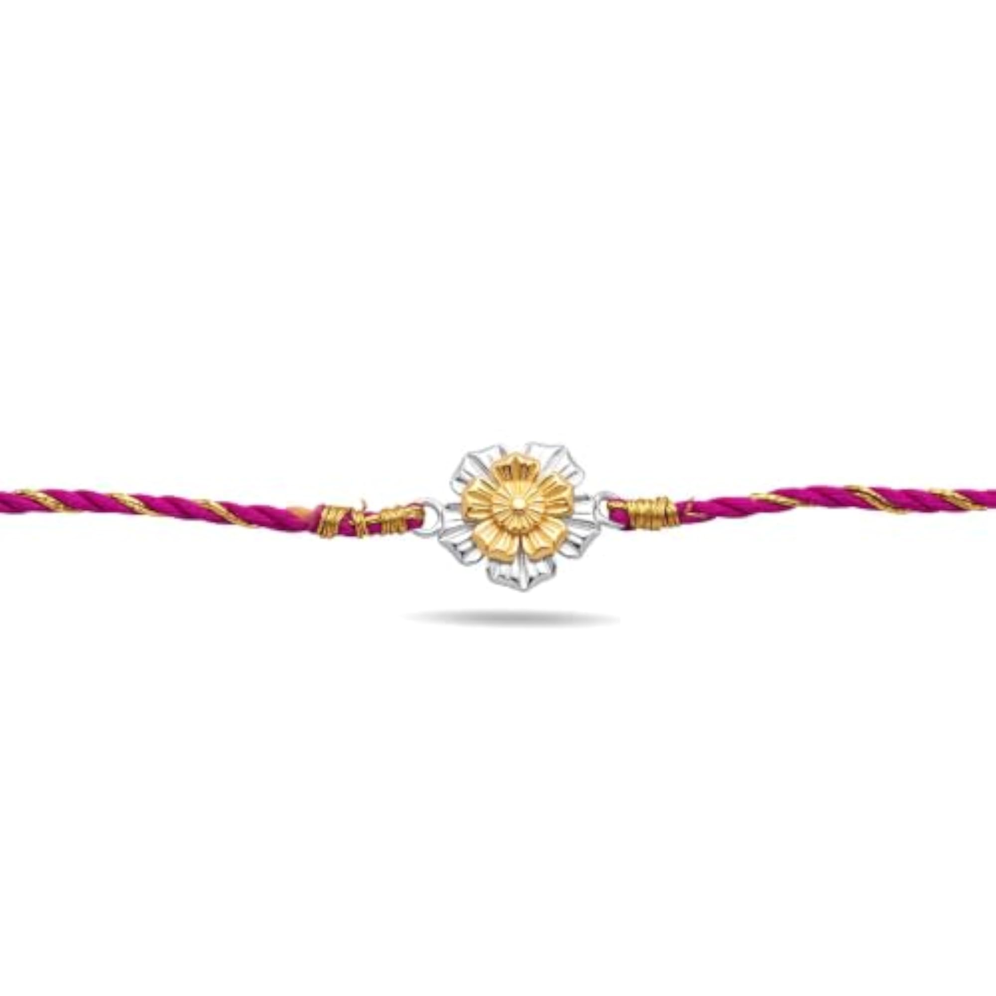 925 Silver Gold Plated Floral Rakhi, Raksha Bandhan Gift