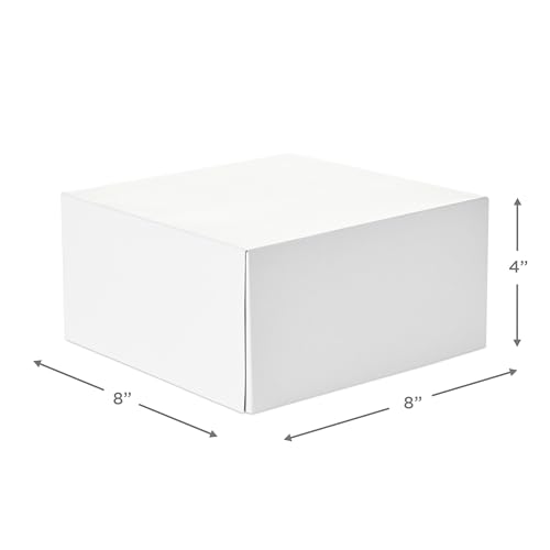 Hallmark 8" Square Gift Boxes with Lids (5 White Gift Boxes) for Christmas, Birthdays, Holidays - Image 4