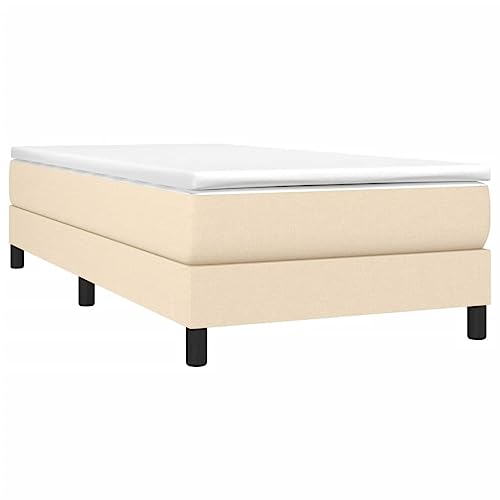 AJSEOYBS Bettrahmen,Bettlattenrost,Plattformbett,Boxspringbett Creme 80x200 cm StoffGeräuschlos,Geeignet für Schlafzimmer Leicht zu installieren – Bild 5