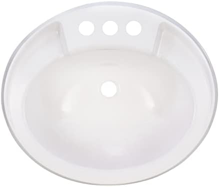 RecPro RV 20" x 17" Plastic Oval Bathroom Sink | White | Single Bowl ...