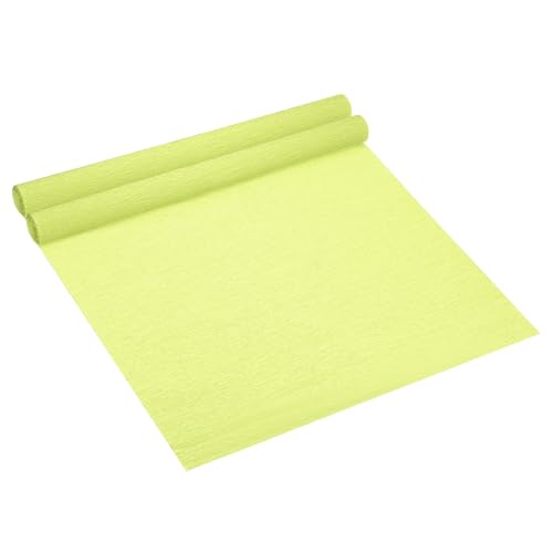 Papier crêpé jaune clair PATIKIL 2 rouleaux de 50cm x 250cm pour décors festifs