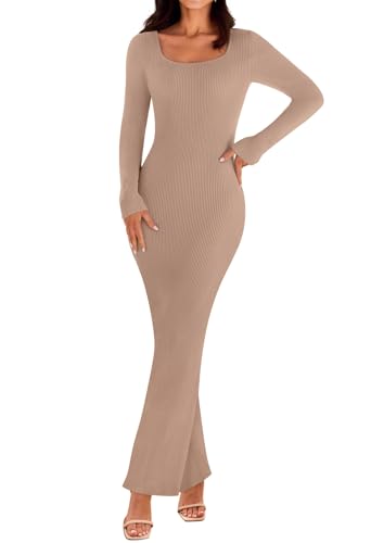 MEROKEETY Women's 2025 Fall Long Sleeve Bodycon...