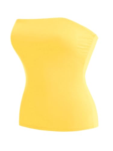Image of MixMatchy Women's Stretchy Strapless Tube Top Y2K Bandeau Top