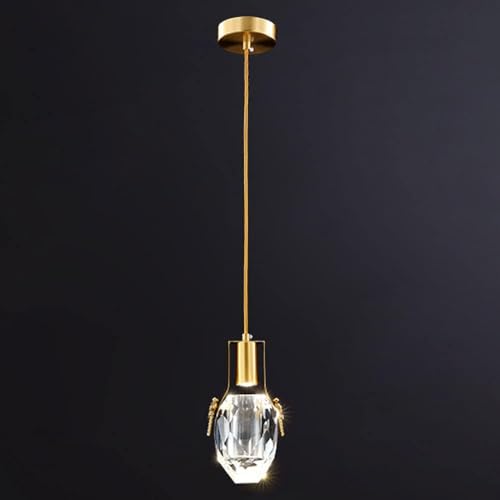 Suspension en cristal doré luminaire moderne réglable pour îlot cuisine