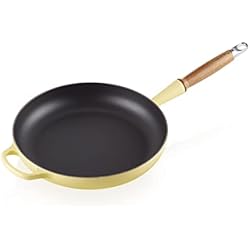 Sartenes Le Creuset Skillet Le Creuset Sartén Signature con mango de madera de hierro fundido, 28 cm, 2, 6 L, Soleil, 20258284030422