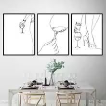 Affiche abstraite corps de femme MAIMANG line art minimaliste vin triptyque sans cadre