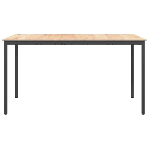 Table de bar en pin massif 110x55x105 cm avec piétement métal stable