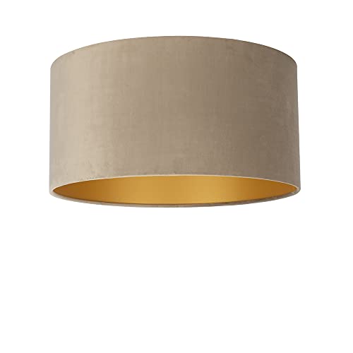 Uniqq Abat-jour velours taupe Ø 50 cm - 25 cm de haut