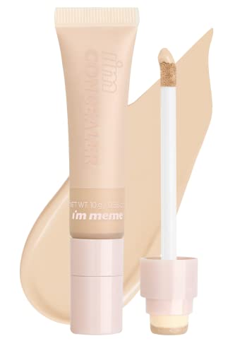 I'm Meme Liquid Concealer - I'm Concealer | 2-in-1 with Dual Applicator, Lightweight, Moisturizing, High-coverage, Non-creasing, 002 Custard, 0.35 Oz