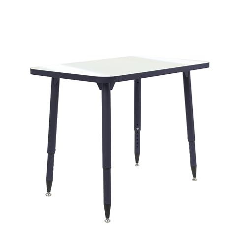 Image of Adapte Commercial Dry-Erase Classroom Activity Table - 24 inch x 36 inch Rectangle Whiteboard, ADA Compliant Tapered Legs, Glides & Casters Adjustable Height 22-34 inch Wheelchair Accessible, School Furniture