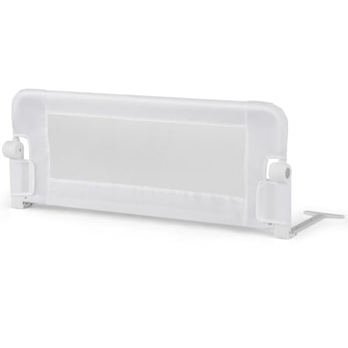 COSTWAY Sponda Letto per Bambini 105/120/150 cm, Barriera di Sicurezza per Neonati, Barriera Letto Pieghevole e Portatile, con Cinghia di Sicurezza (Bianco, 105 x 38 x 43 cm)