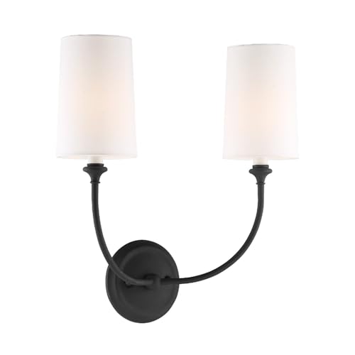 Image of Crystorama Libby Langdon Sylvan 2 Light Black Forged Bathroom Vanity
