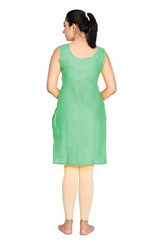 Image of Women's Cotton Long Camisole for Kurti /Suit Slip /Long Inner /Samij for Women Sameej /Knee Length Inner Wear /Sameez /Kurti Slip /Round Neck /Invisible