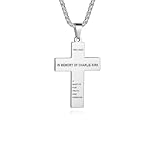 Charlie Kirk Cross Necklace For Women Men, Stainless Steel Patriot Memorial Assassination Shooting Hero Right Wing Revolution Usa Flag Engraved Faith Pendant Necklaces Fashionable Gift Jewelry (Charlie Kirk Cross Silver)