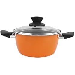 Comprar Cacerolas Online MAGEFESA Cacerola con Tapa 16Ø - Valencia New. Antiadherente bicapa Reforzado. Fondo 100% Full Induction. Exterior Naranja. 50% Ahorro energético.