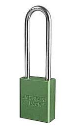 American Lock® Green 1 1/2" X 3/4" Aluminum 5 Pin Safety Lockout Padlock with 1/4" X 3" X 3/4" Shackle (Keyed Differently) - 6/Pack (1 Pack)