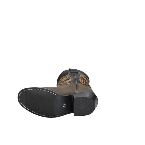 Image of Smoky Mountain Boots Kids' Monterey Round Toe Western Cowboy Boots, Brown /Black, 11 Little Kid Medium