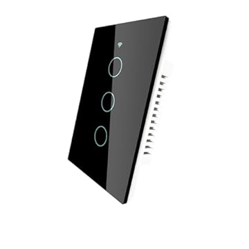 Interruptor Inteligente Haiz Touch Screen 3 Botões Hz-WS3-Preto