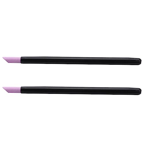 Bloepum 2X Black Quartz Scrubs Stone Cuticle Stick Pen Cuticle Nail Art Pusher Spoon Cut Nail Pusher Manicure Care Tools