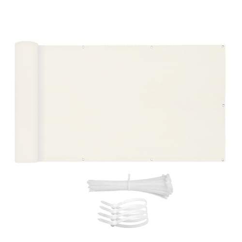 Bâche de balcon d'extérieur, protection UV et coupe-vent pour balustrade, résistante aux intempéries, opaque, pour terrasse, jardin et clôtures – Solution de protection parfaite pour l'extérieur