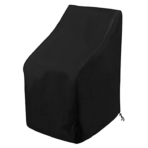CHEYLIZI für Stapelstühle, Schutzhülle für Gartenstühle 4-8 Stühle, Atmungsaktiv, Winterfest, Wasserabweisend Stapelstuhl Balkonstühle CHEYLIZI Stuhlabdeckung, Schwarz 64X64X120/70 Cover