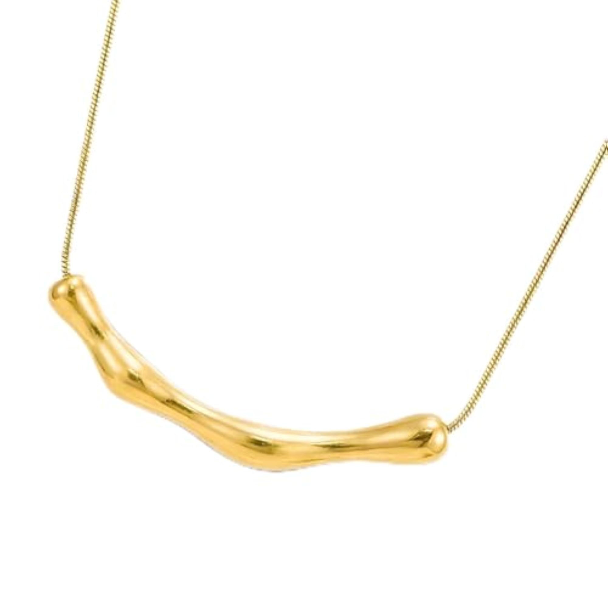 Women's 18K Gold Plated Bar Pendant Necklace
